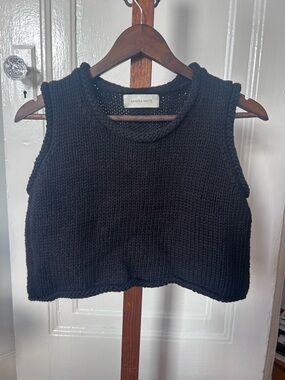 Shaina Mote Black Knit Cropped Tank